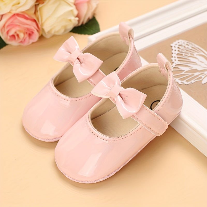 Girls Flat Shoes with Bow, Soft Princess Sandals, PU Upper, Spring Summer
