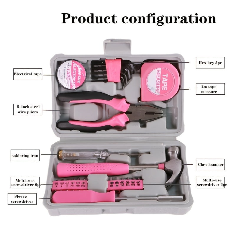 24 Pieces Household Car Repair Tool Set Carbon Steel With Pliers and Bits