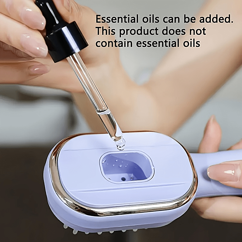 USB Rechargeable Scalp Massager Comb with Oil Control and Itch Relief in Purple