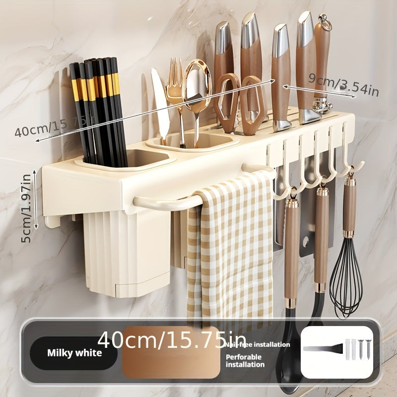Organizador de almacenamiento para herramientas de cocina, soporte de pared para utensilios y cuchillos
