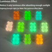 Unisex Glow-in-the-Dark Bear Shoelace Charms Colorful ABS Resin Buckles