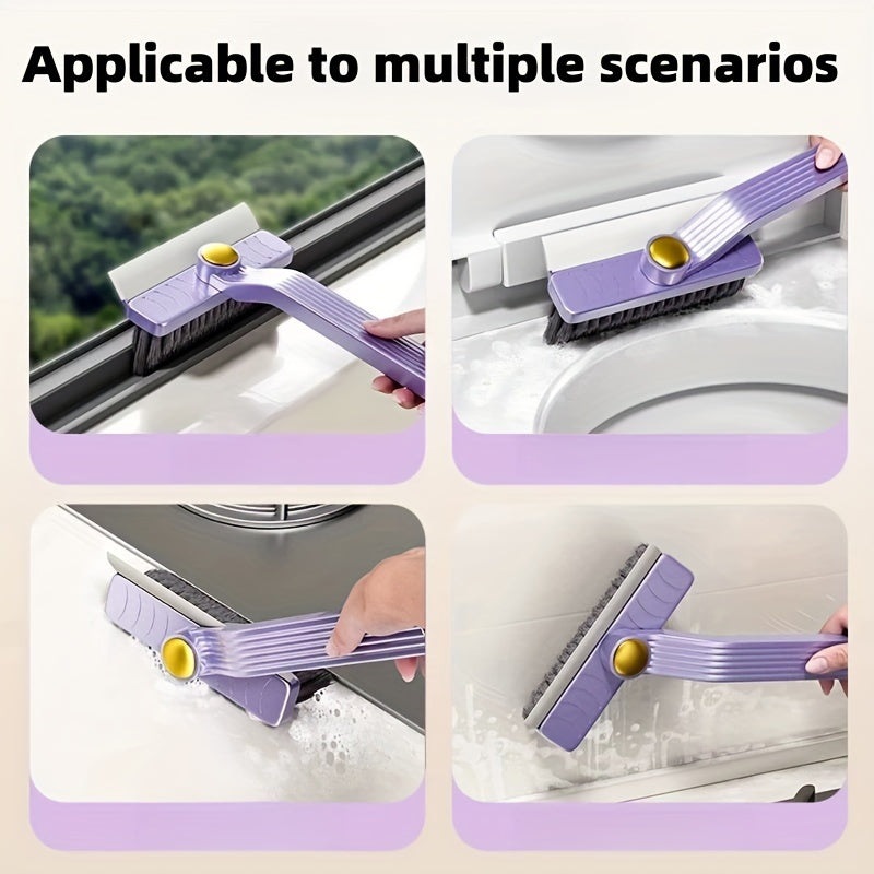 Multifunctional Rotating Gap Brush for Ceramic Tile Cleaning 4-in-1 Bathroom Scraper
