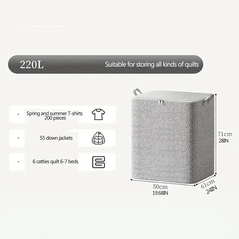 Большая складная сумка для хранения с молнией для одежды, одеял, игрушек, моющийся текстиль