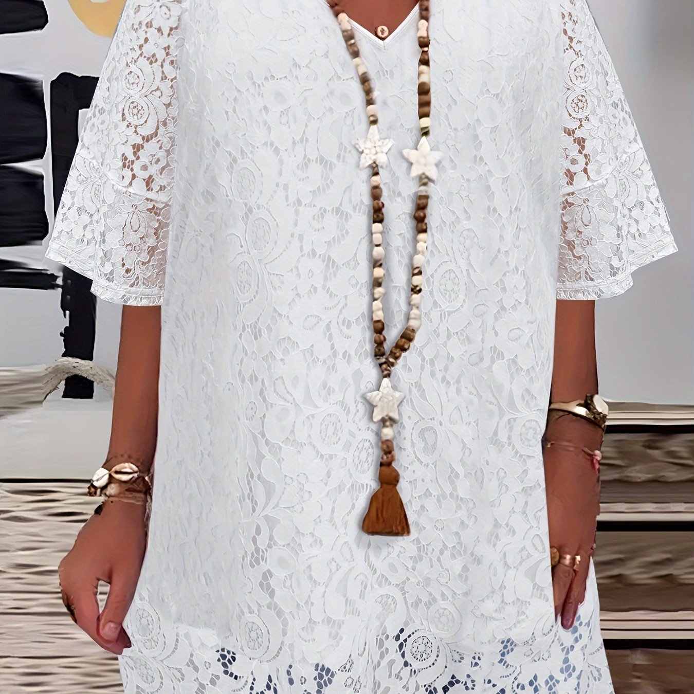 Plus Size Kelepçeli Chiziqli T-shirt ayollar modasi