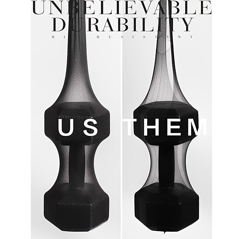 Plus Size Women's Black High-Waist Stretchy Tights Nylon Spandex Leggings