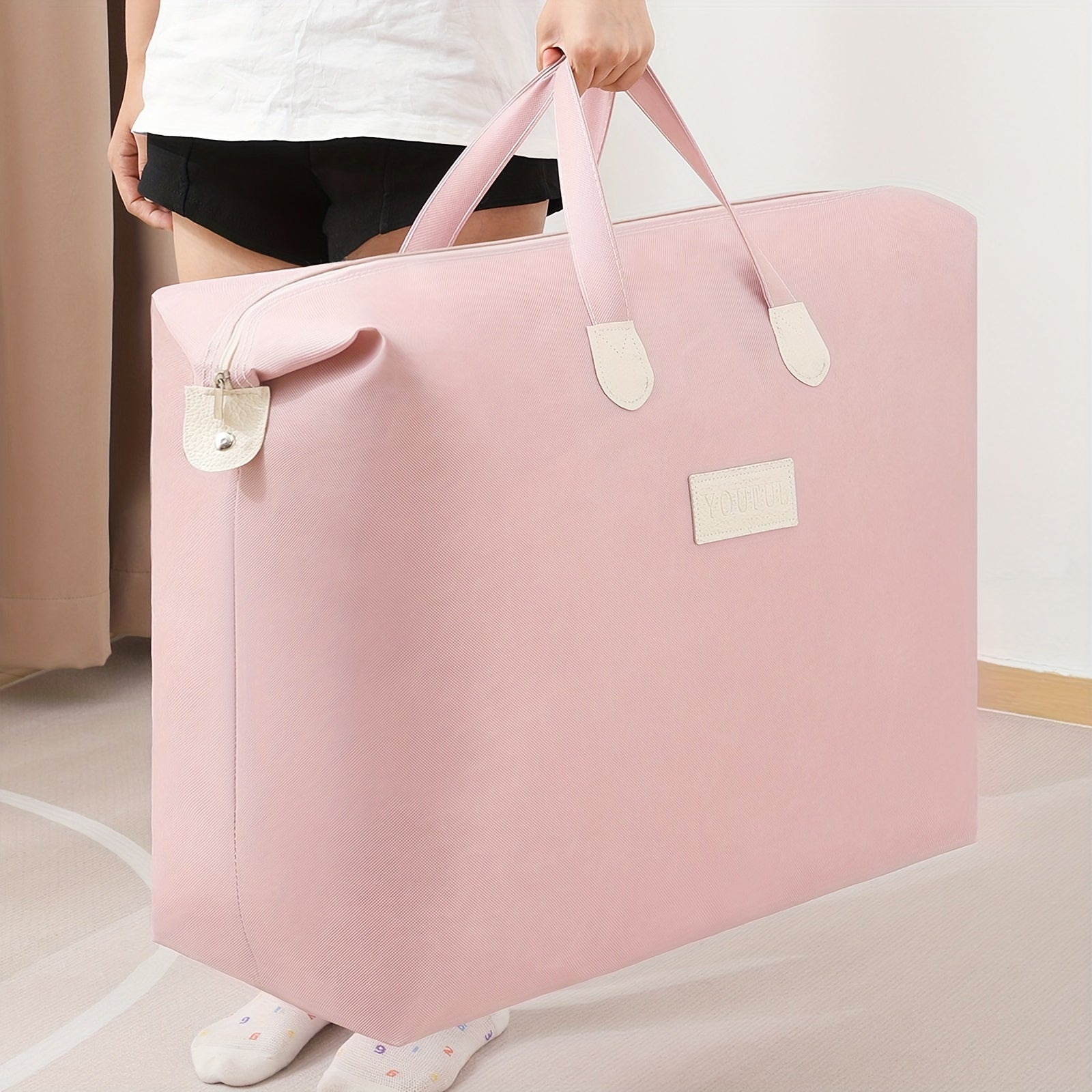 Cotton Duvet Cover Organizer for Storage Travel and Dorm Use Unfinished Design