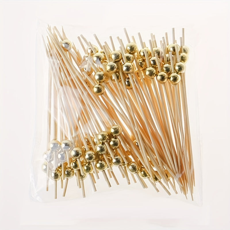Handmade Bamboo Cocktail Picks for Appetizers Fruit and BBQ 4.7 Inches