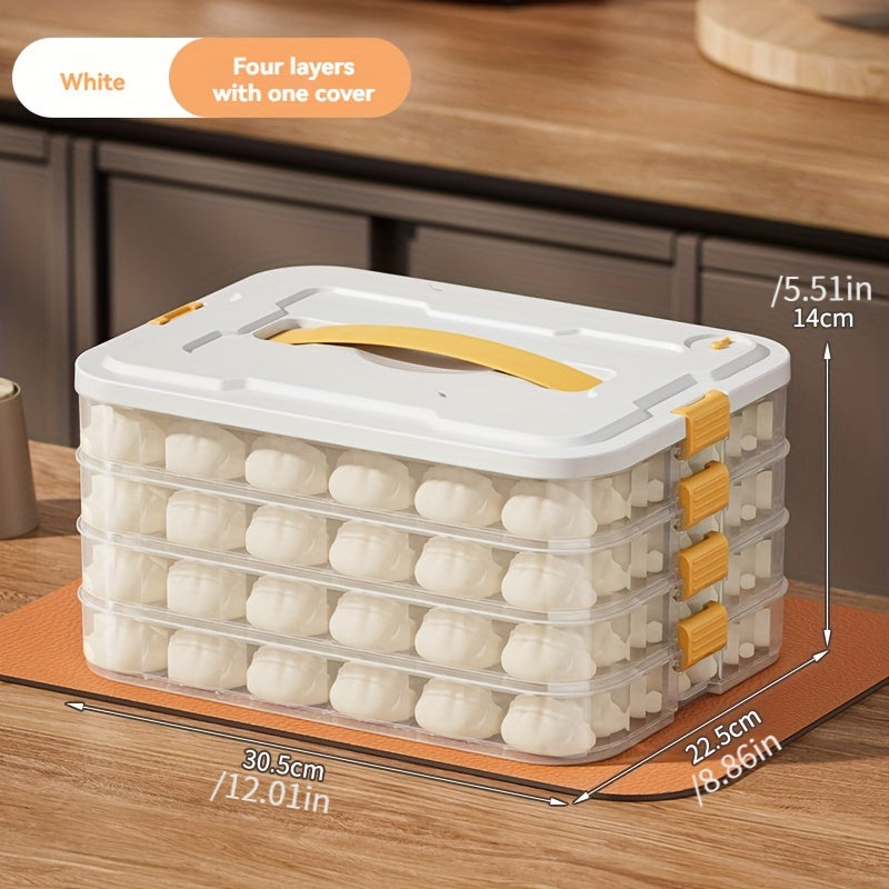 Непроницаемая многоуровневая коробка для хранения пельменей и вонтона - штабелируемый органайзер для морозильника для домашних кухонь.