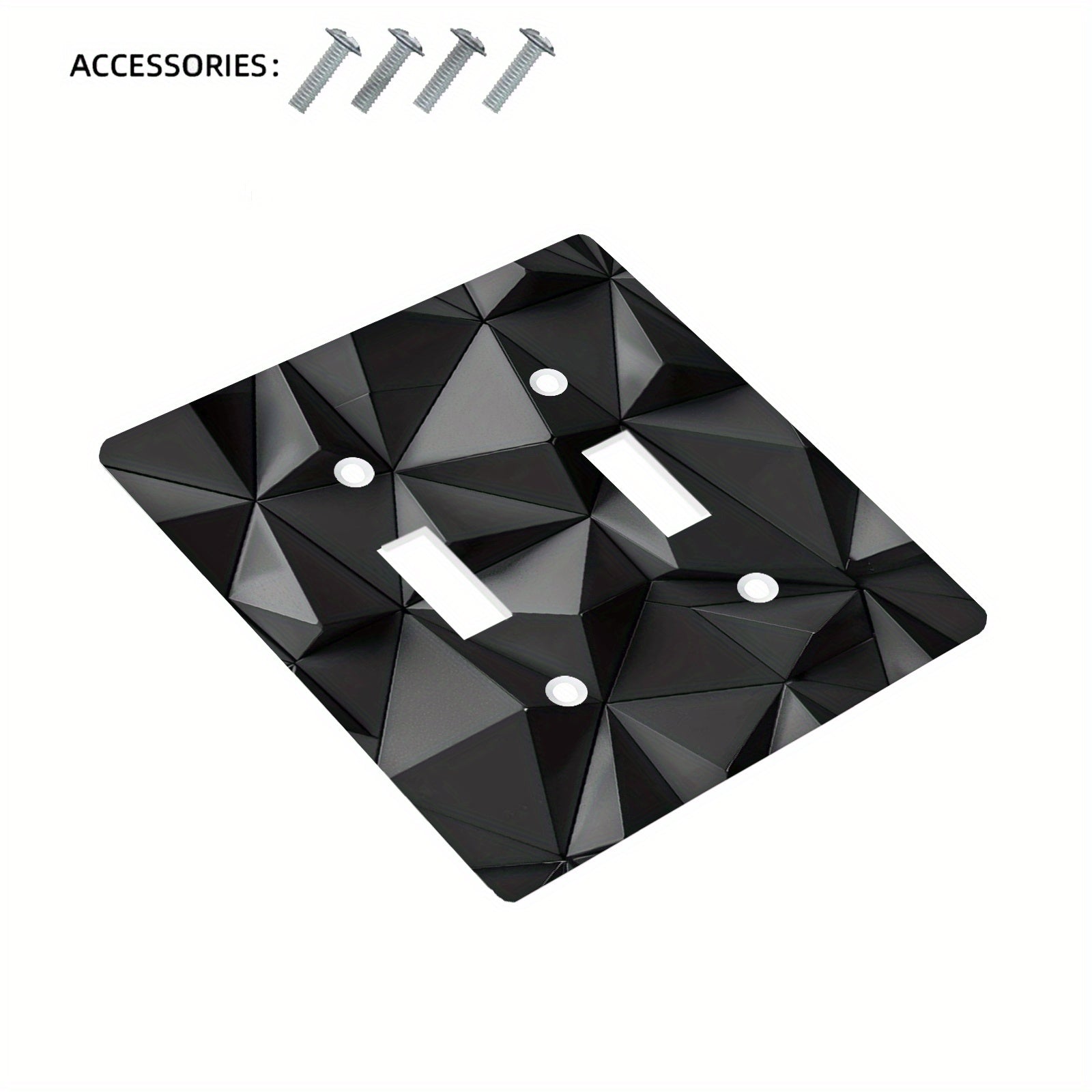 Cubierta de interruptor de luz decorativa en 3D negra para baño y dormitorio, paquete de 1