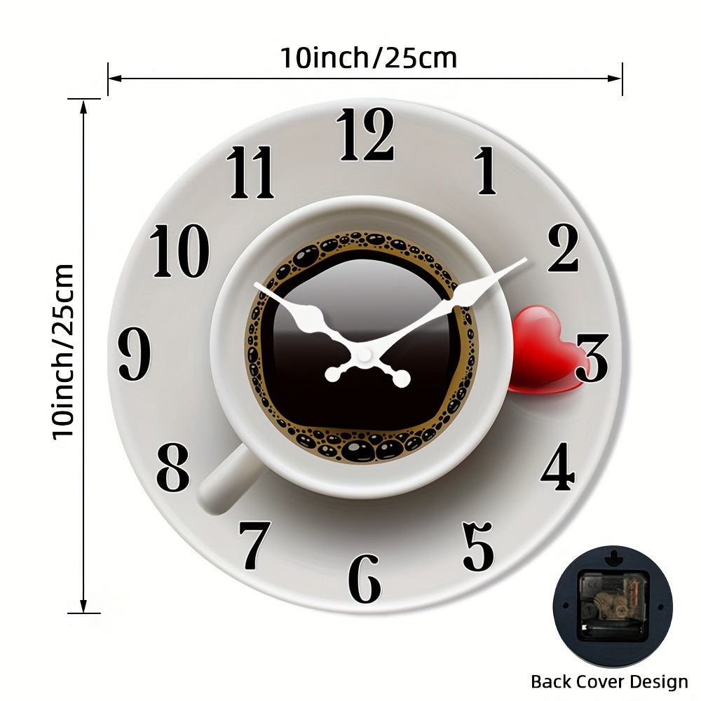 Wooden Wall Clock 10/12 Inch Non-Ticking Circular Decor for Living Room Kitchen Bedroom