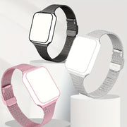 Smartwatch Band Stainless Steel Mesh Slim Milanese Strap with Detachable Buckle Gold