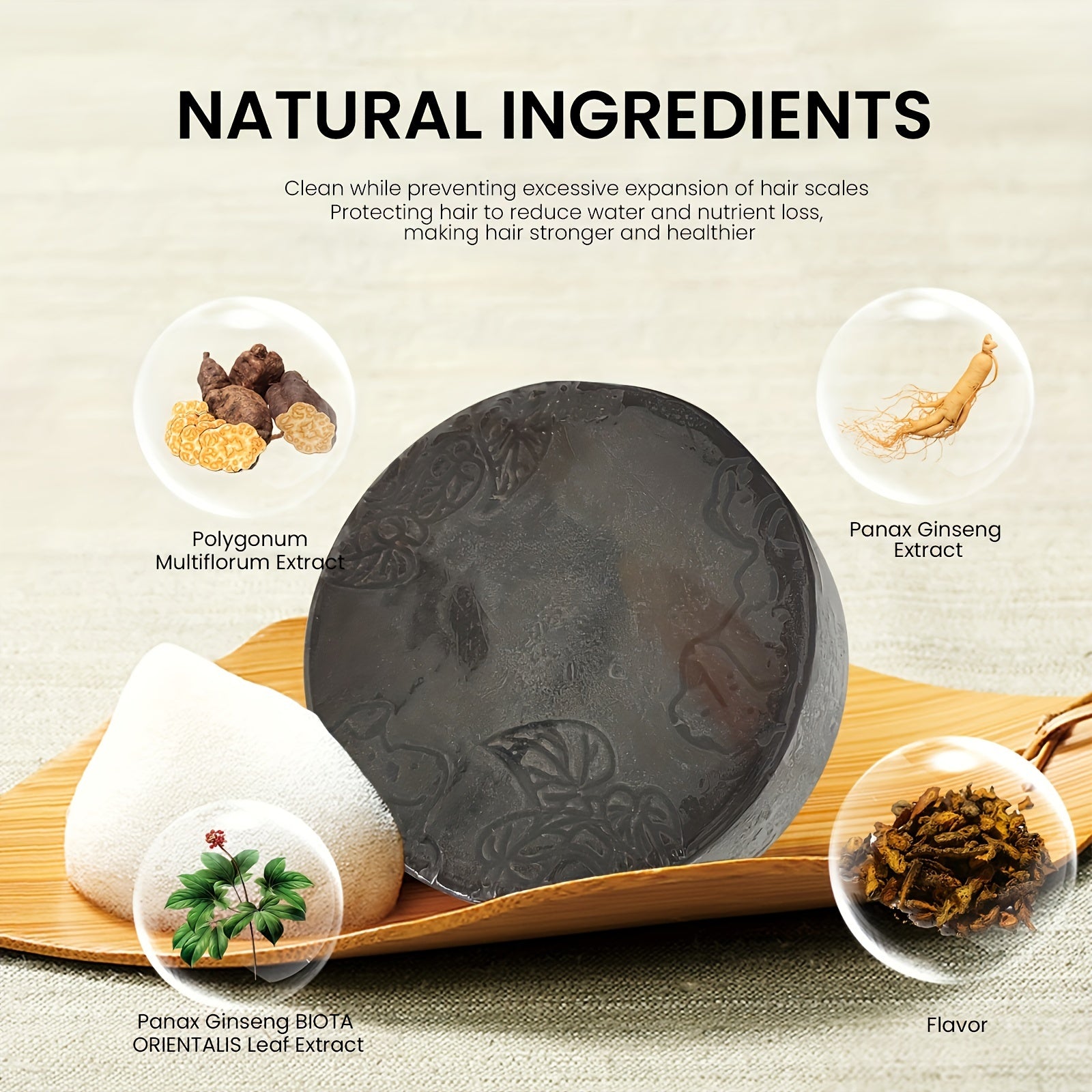 Unisex Herbal Ginseng Darkening Shampoo 100g Moisturizing Hair Care