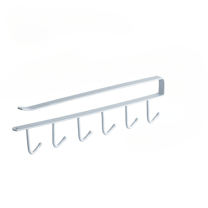 Multifunctional Kitchen Hook Rack for Cabinet Cup and Pot Storage Nail-Free Shelf