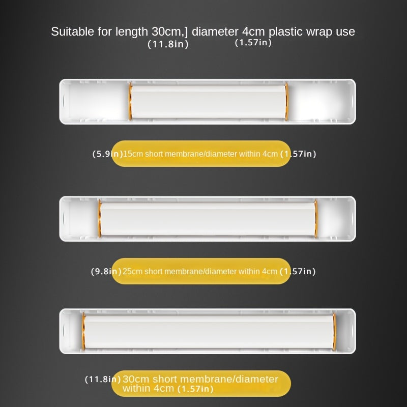 Adjustable Magnetic Kitchen Wrap Dispenser Wall Mount Cutter for Cling Film Foil