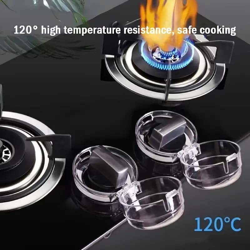 Heat-resistant gas stove knob covers black transparent safety kitchen accessory