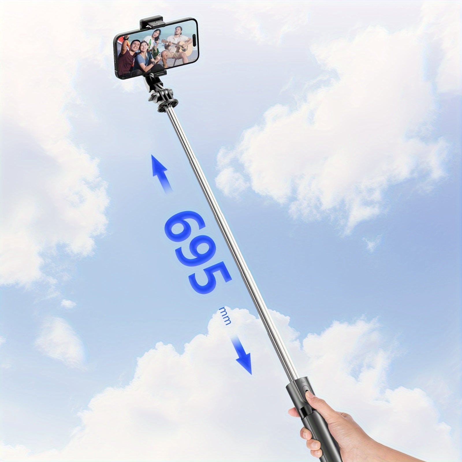 Wireless Selfie Stick Tripod with Remote for iPhone and Android Stainless Steel Extendable Phone Stand