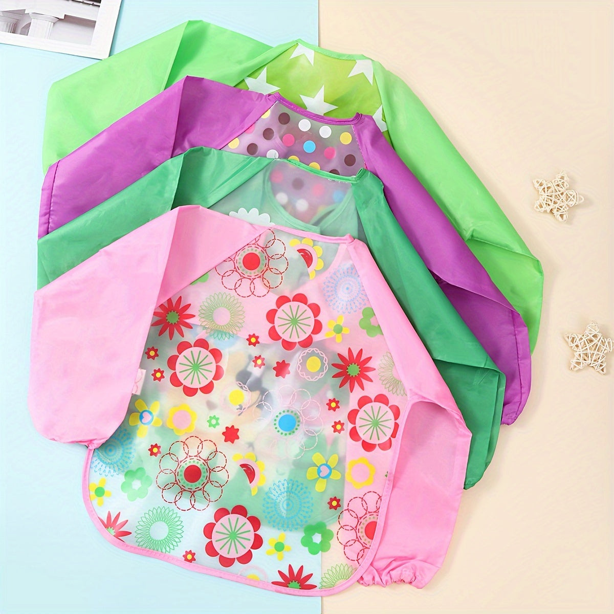 Baby Bibs Waterproof for Boys and Girls Spring Autumn Polyester Fiber Adjustable