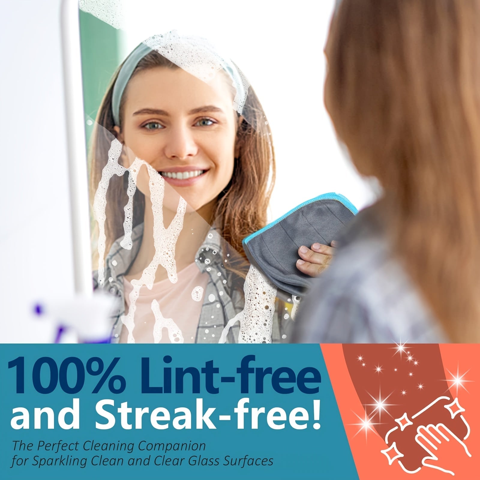 Microfiber Cleaning Cloth for Glass Windows Mirrors Auto Detailing Pack of 1 or 2