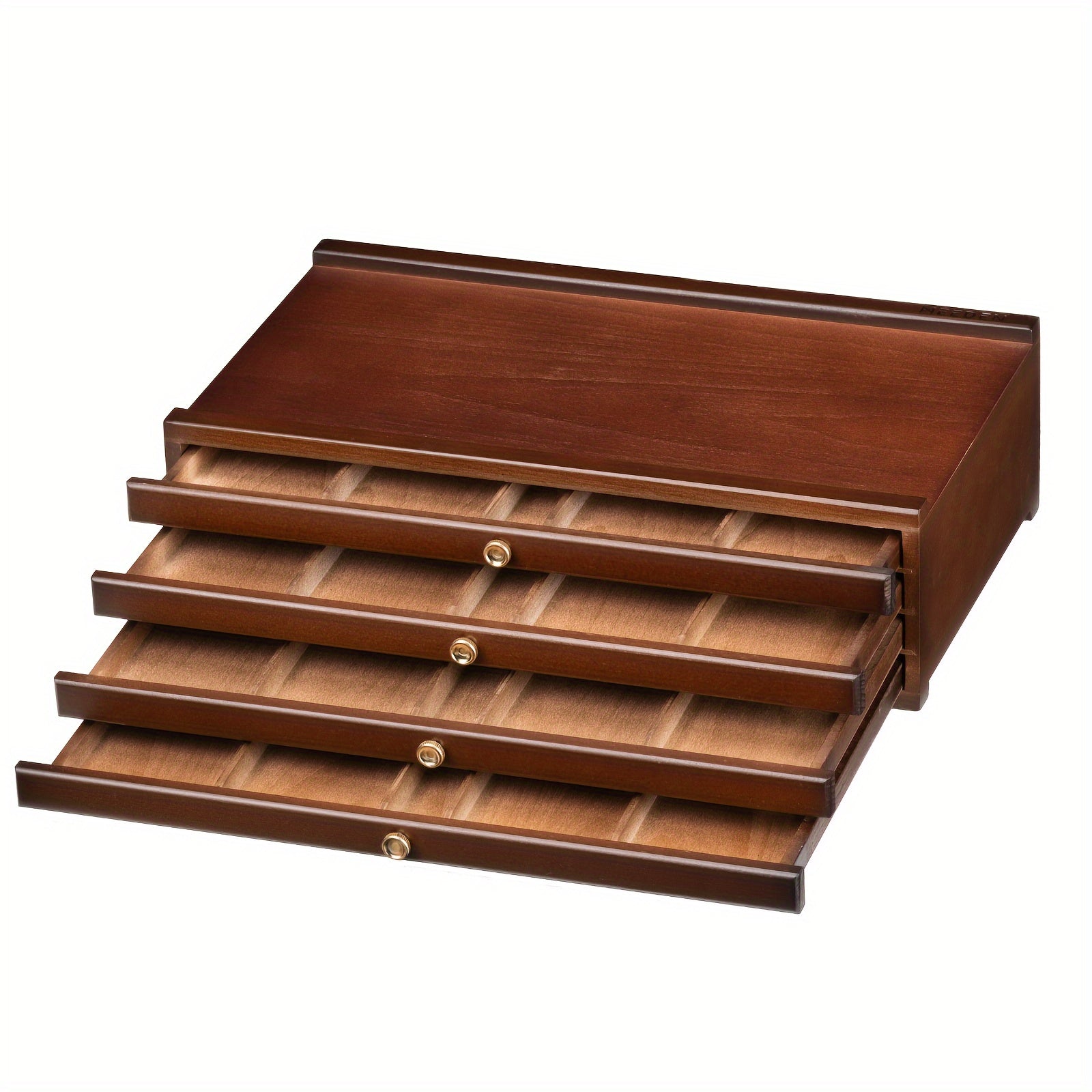 Wooden Art Supply Organizer with Removable Drawers - 4/6/10 Compartments for Pastels Pencils and More