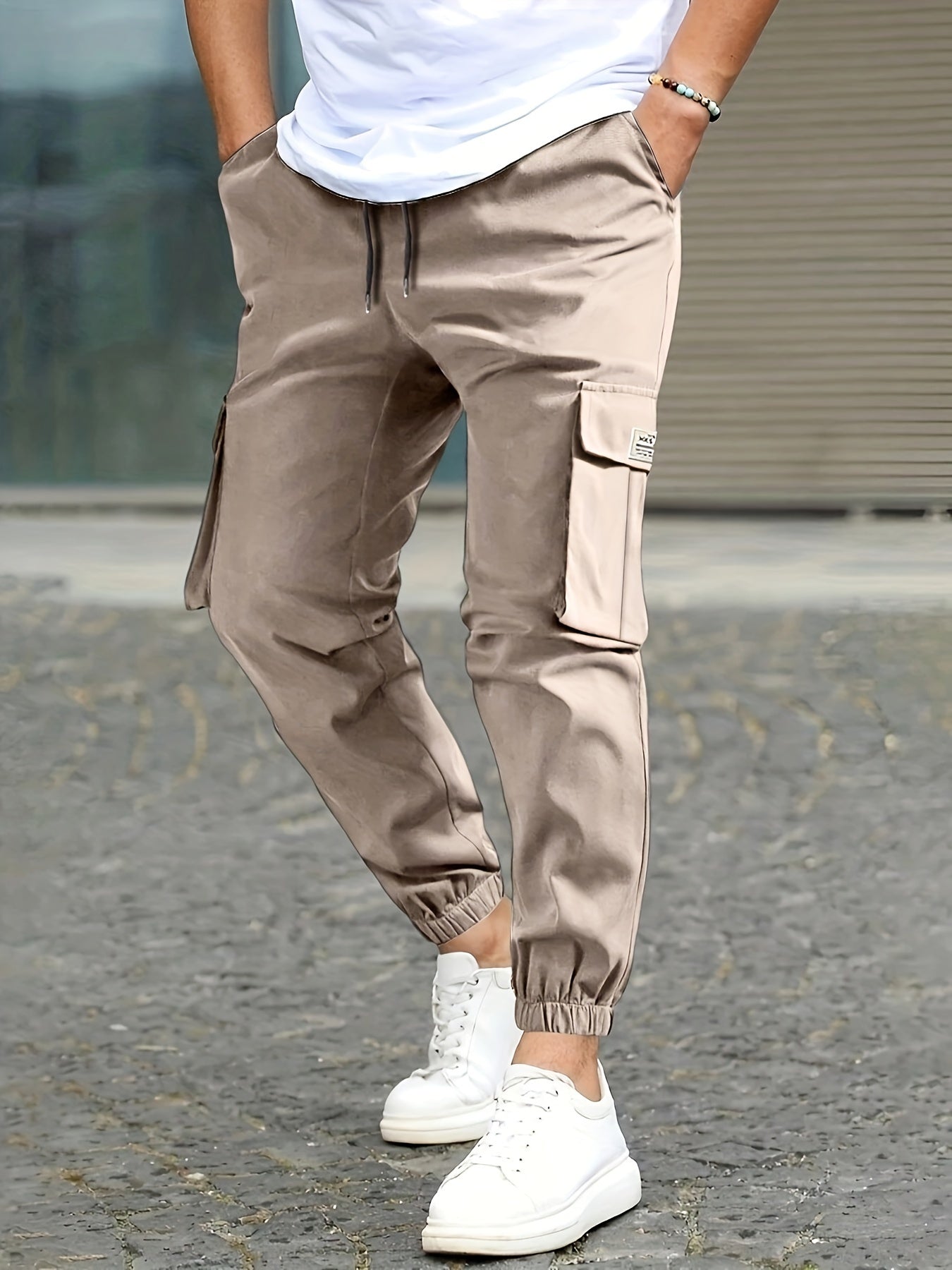 Men's Camouflage Cargo Pants with Flap Pockets Loose Fit Cotton Streetwear Outdoor