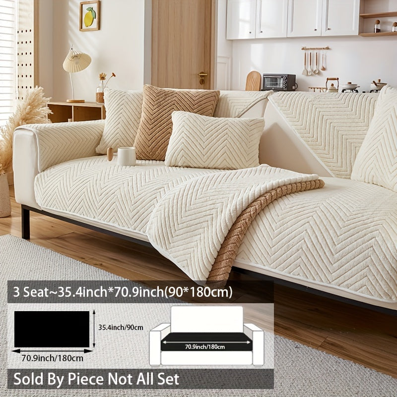 Zamonaviy plush divan qopqog'i, sirpanishga qarshi, itlarga mos, dog'larga chidamli polyester