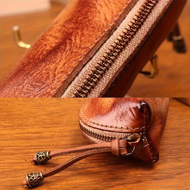 To'liq donli charmadan qilingan ko'zoynak qutilari, eski uslubda qo'l bilan tayyorlangan, o'simlik bilan tanlangan charmadan yasalgan. Ushbu qishloq uslubidagi ko'zoynak saqlash sumkalari qo'shimcha xavfsizlik uchun zip yopish bilan jihozlangan.