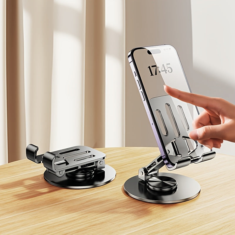 360° Rotating Iron Phone Stand for Live Streaming Video Recording Photography Tablets Smartphones