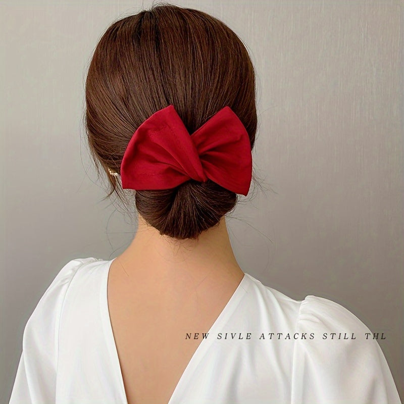 Women's Bow Shaped Ponytail Holder for Curls and Buns Hair Accessory
