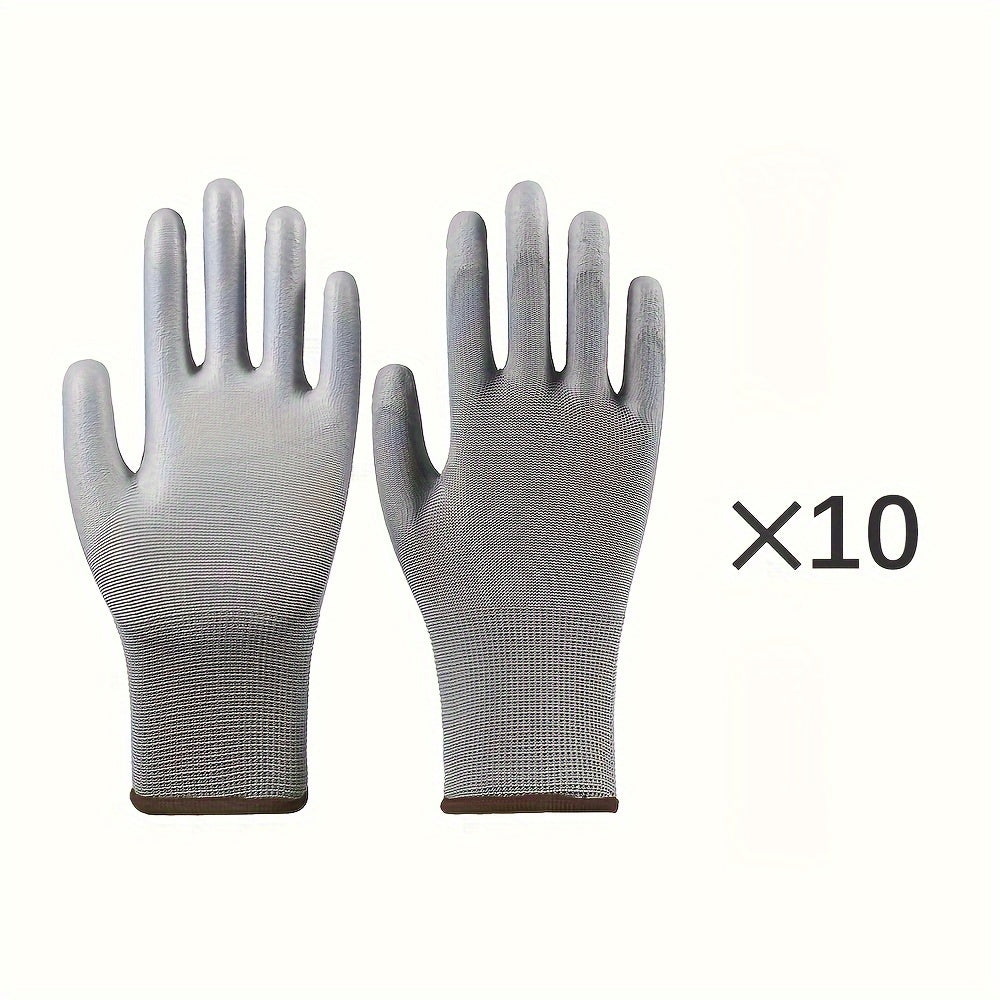 Unisex PU Coated Knitted Gloves Anti-Slip Anti-Static Gardening Work