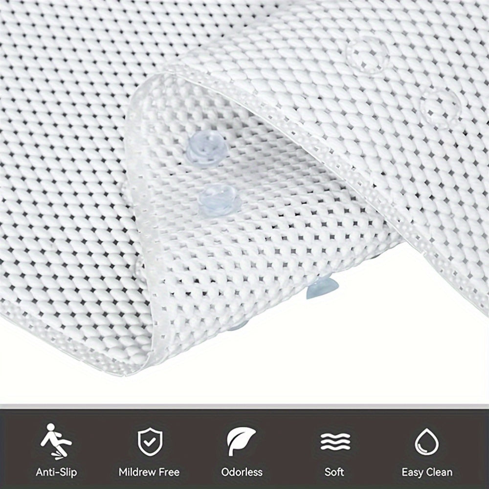 Soft Cushioned Shower Floor Grip Bathtub Mat with Anti-Slip Design and Suction Cups