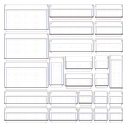 25 Pack Clear Plastic Drawer Organizer Sets for Kitchen Bathroom Office