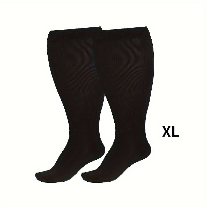Plus Size Compression Socks for Men and Women Knee Length 20-30 mmHg Breathable Circulation