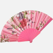 Silk Fabric Foldable Fan for Women Dancing Gifting Square Dancing Antique Fan