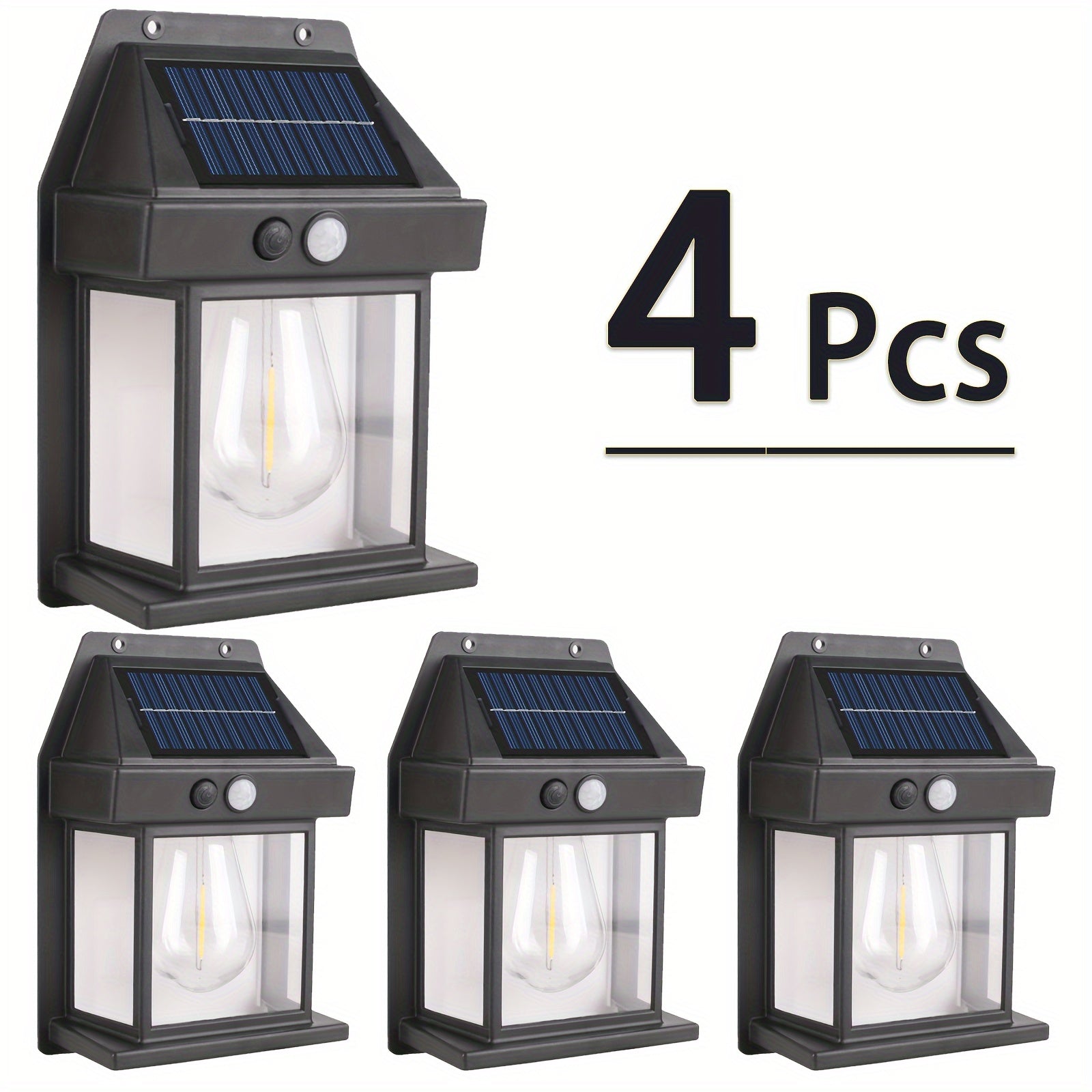 Solar Wall Lamp with Motion Sensor and 3 Lighting Modes for Outdoor Patio Garage Yard