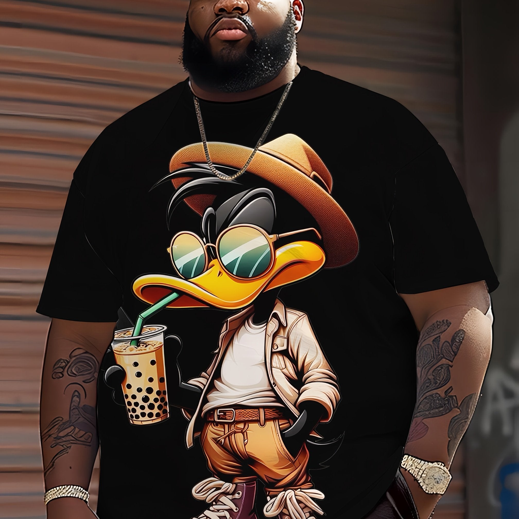 Plus Size Anime Character Graphic T-Shirt for Men Polyester Short Sleeve Casual Summer Knit Top