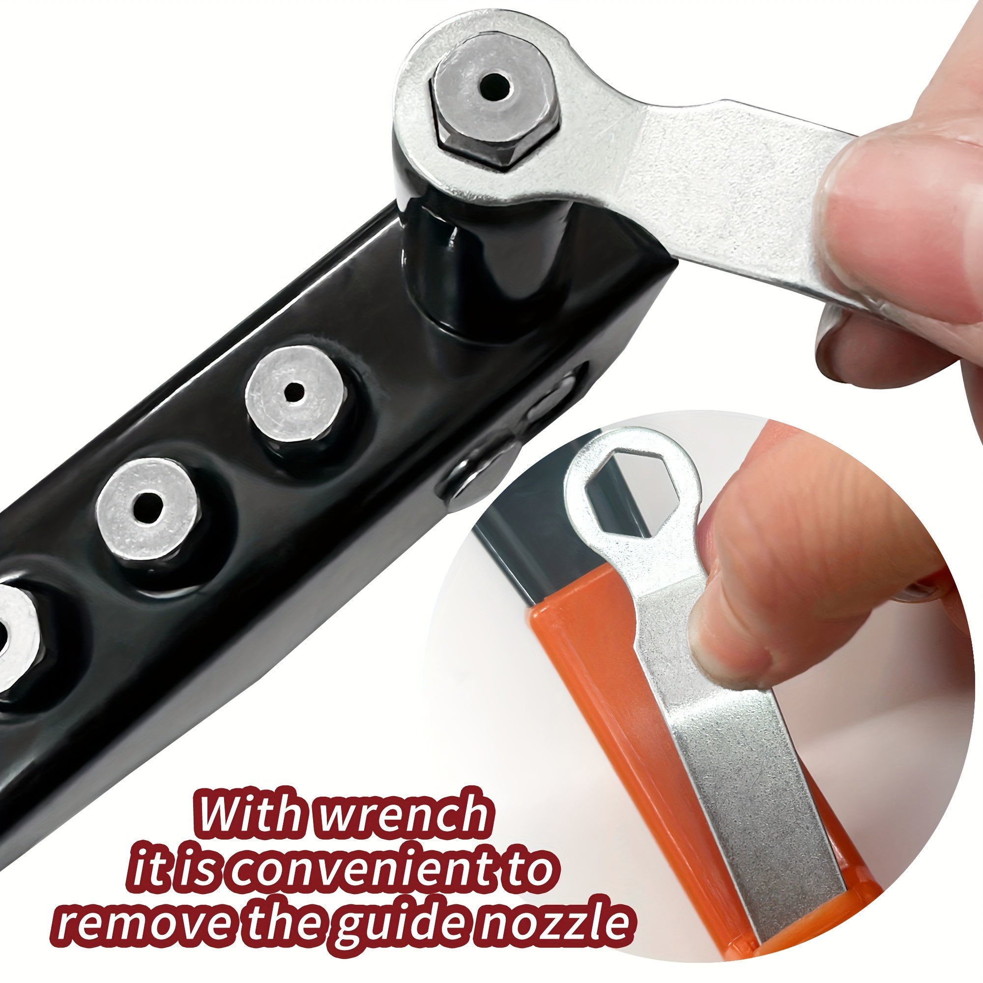 Тяжелый ручной заклепочник с 4 насадками и 120 заклепками для металла, пластика, кожи