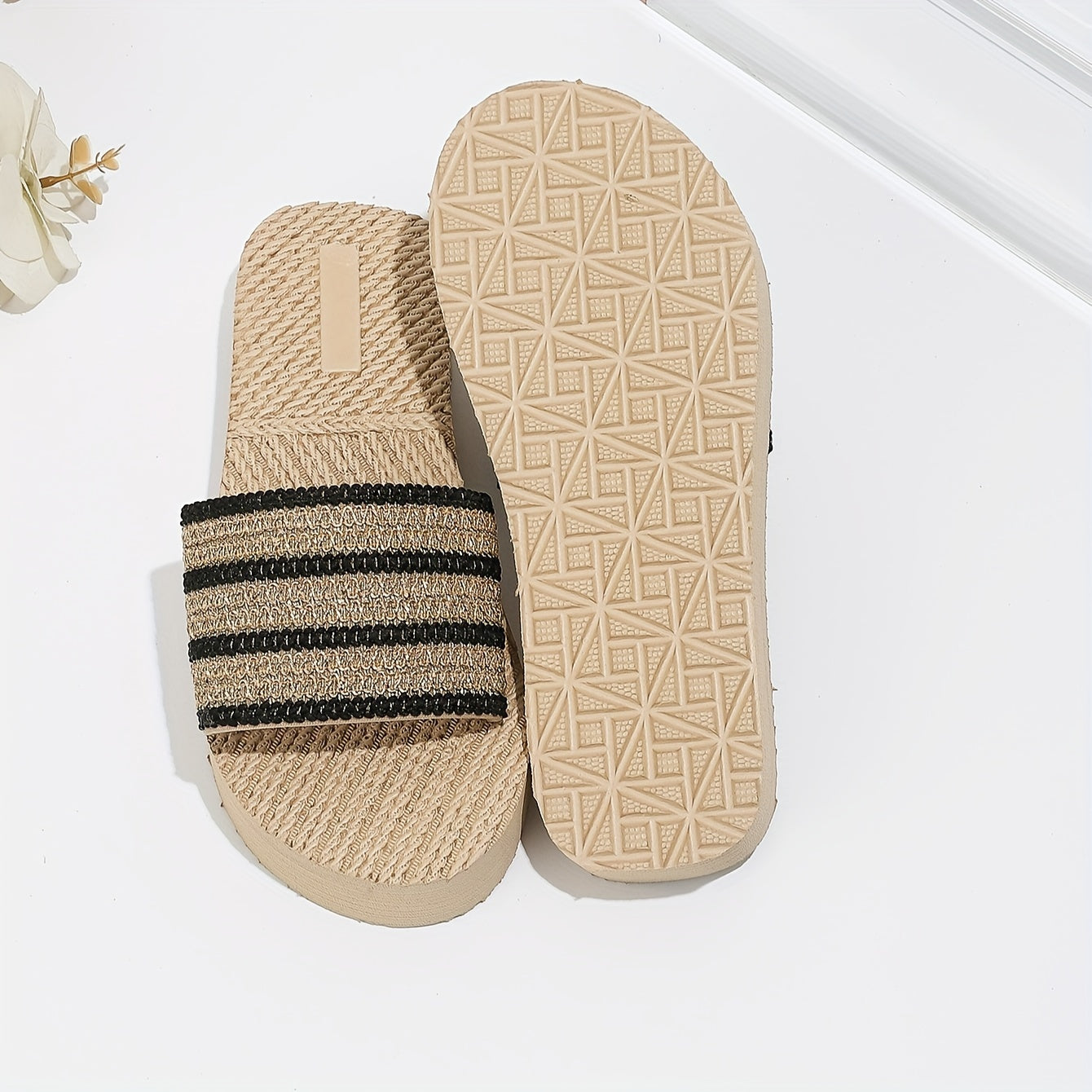 Women's Casual Slide Sandals Breathable Fabric EVA Sole Open Toe Low Heel