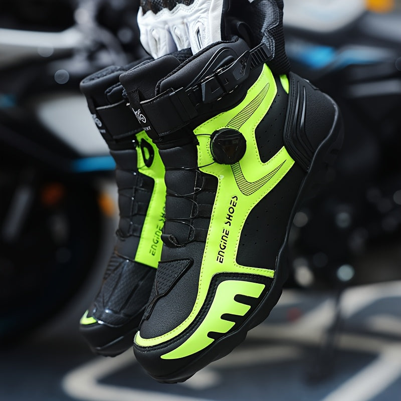 Women's Short Leather Boots All-Season Pull-On Casual Motorcycle Shoes