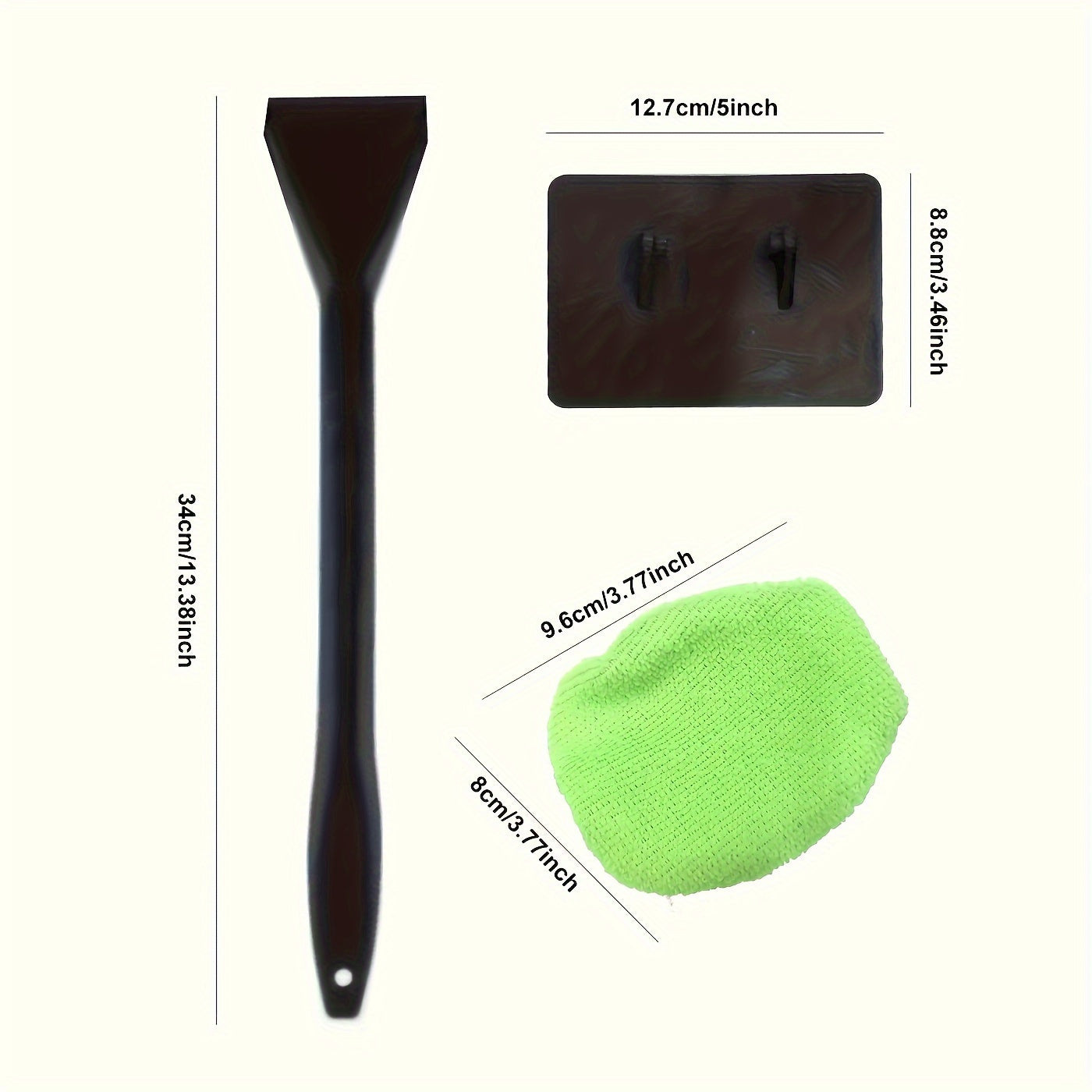 Car Windshield Cleaning Brush Kit with Cloth, Reusable Plastic Handle