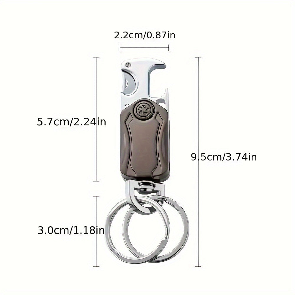 Men's Multifunctional Keychain with Finger Gyro Bottle Opener Phone Holder Gift
