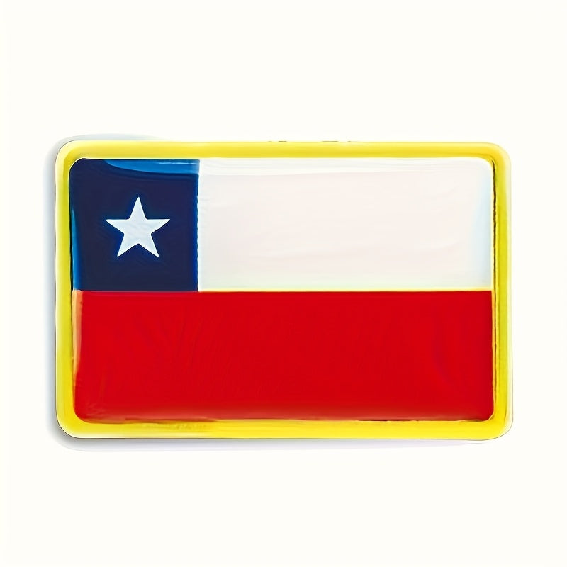 Kiyimlar va sumkalar uchun 20 ta vintage alloy Chili bayrogʻi kvadrat belgilari to'plami