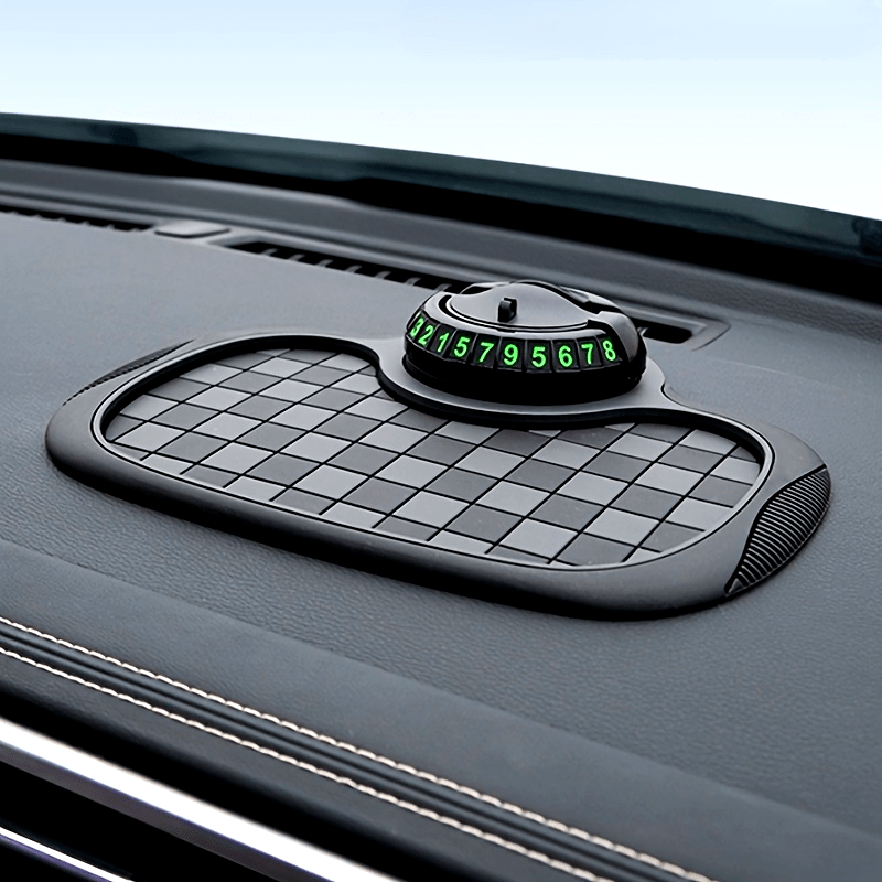 Car Dashboard Mat PVC Anti-Slip Phone Holder Number Plate Organizer