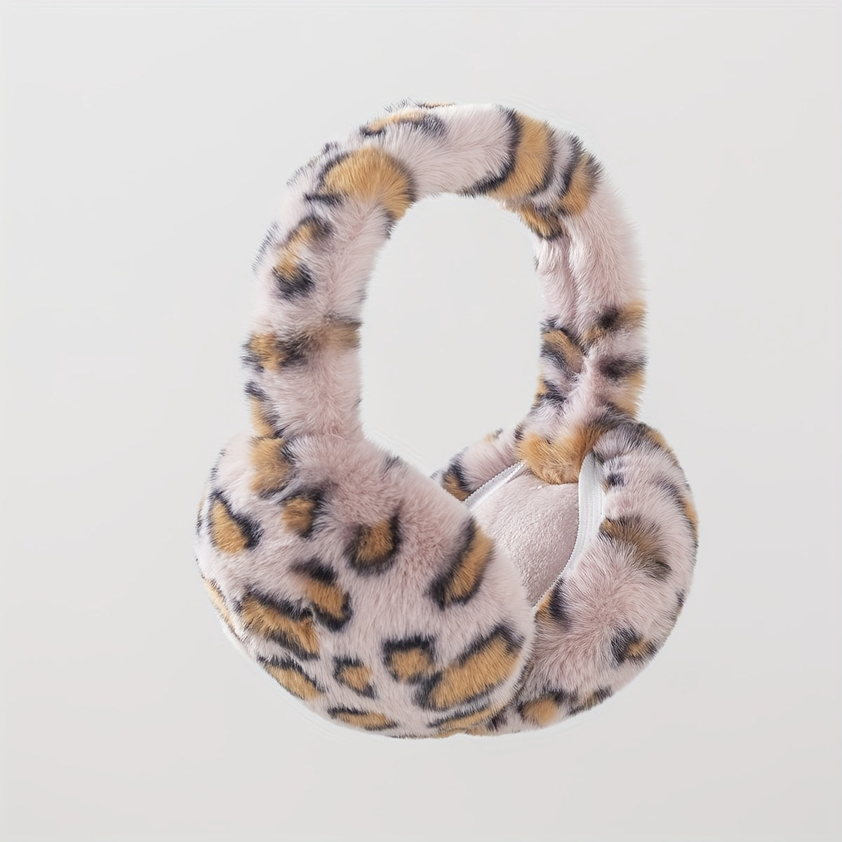 Stylish Women's Leopard Print Ear Muffs Cozy Polyester Hand Washable Ear Protection