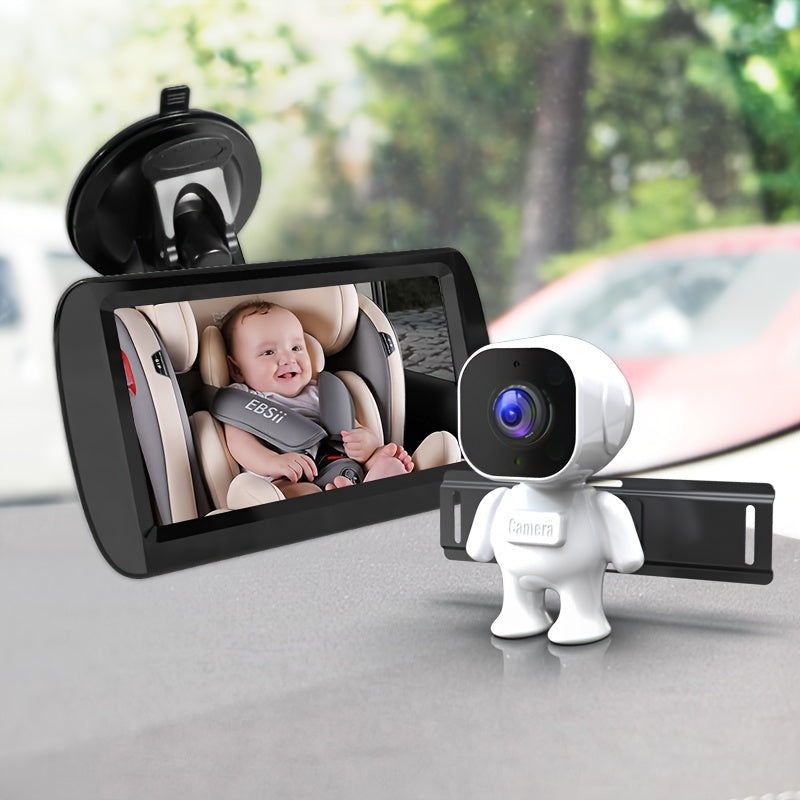 Car Rearview Monitor with Safety Camera and Powered by Car Plug, No Battery Needed