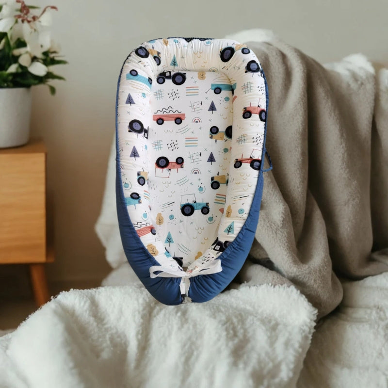 Baby Lounge Chair for Newborns Up to 24 Months Breathable Cotton Soft Cover Gray Portable Floor Seat