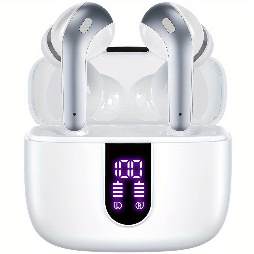 Wireless Earbuds with 60H Playback Noise Cancelling Touch Control Rechargeable Battery