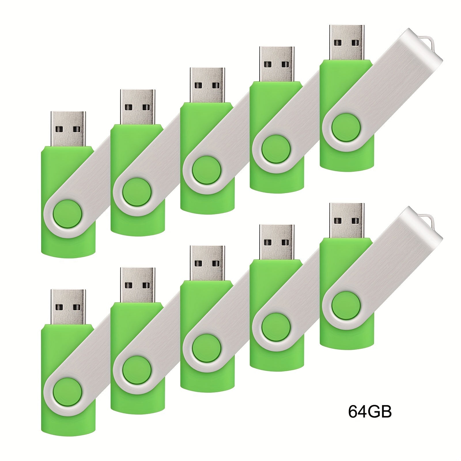 10 ta USB 2.0 flesh drayvlar 4GB 8GB 16GB 32GB 64GB aylanadigan LED indikator bilan