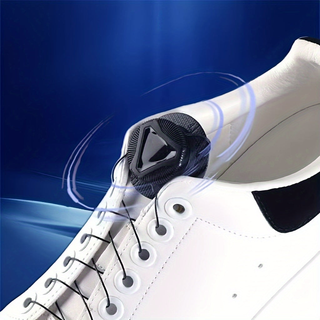 Unisex Plastic Sneaker Accessories - Rotating Button Fasteners, White Black