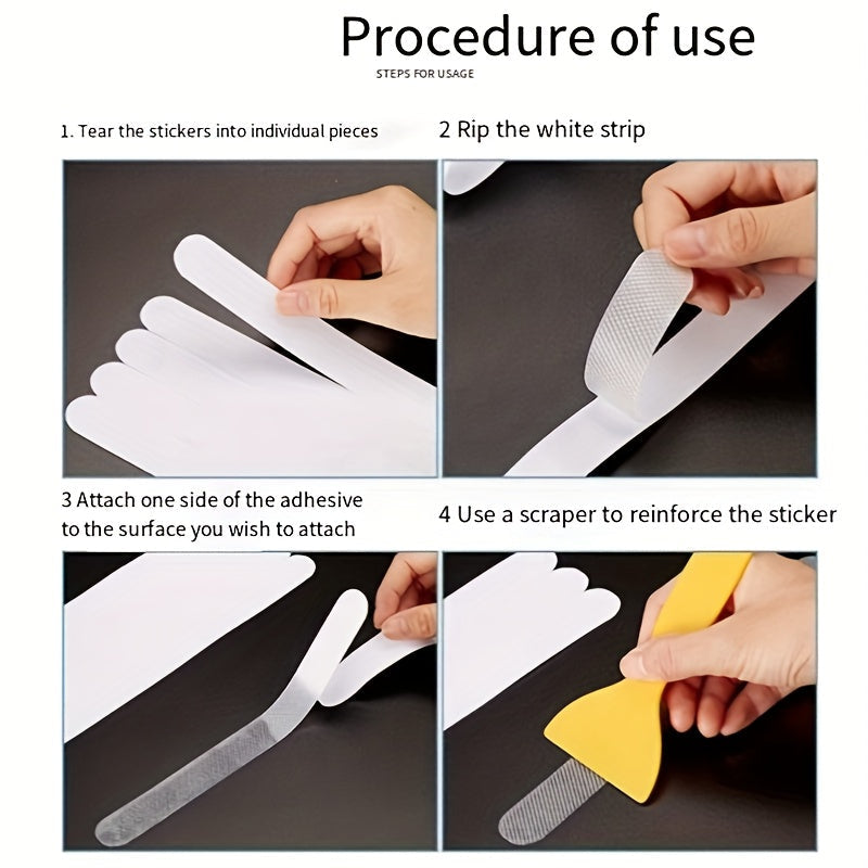 6 Transparent Waterproof Anti-Slip Bathtub Strips 220cm for Bathroom Safety