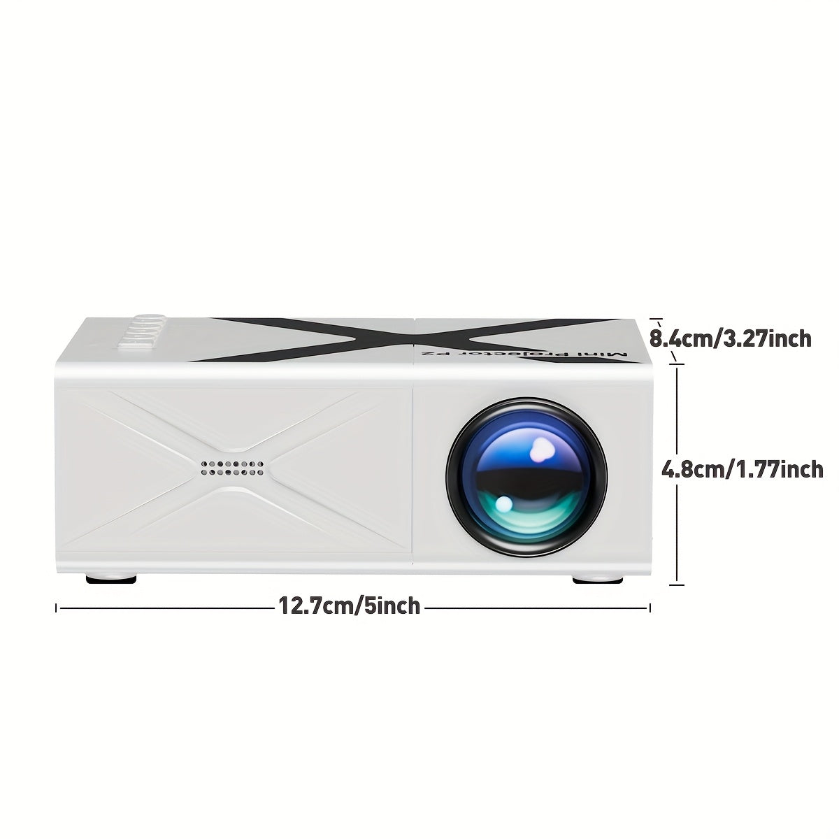 Mini Portable Projector with Stereo Sound LED Light and HDMI